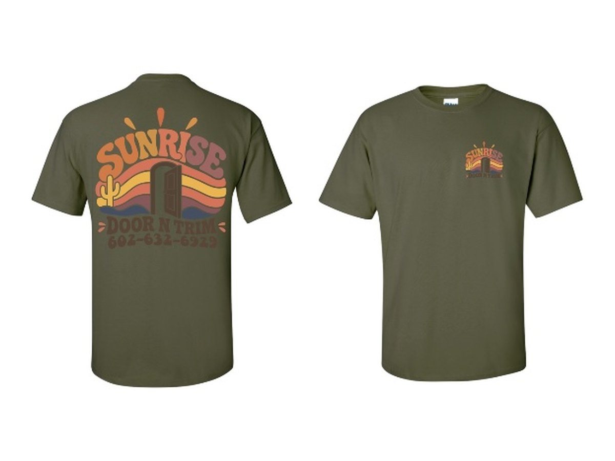 Sunrise Logo Tee in Military Green